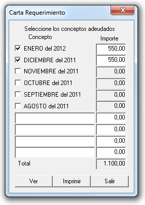 Requerimiento de rentas